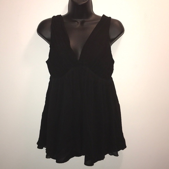 Express Tops - EXPRESS Black Crepe Baby Doll Sleeveless Top~sz M~